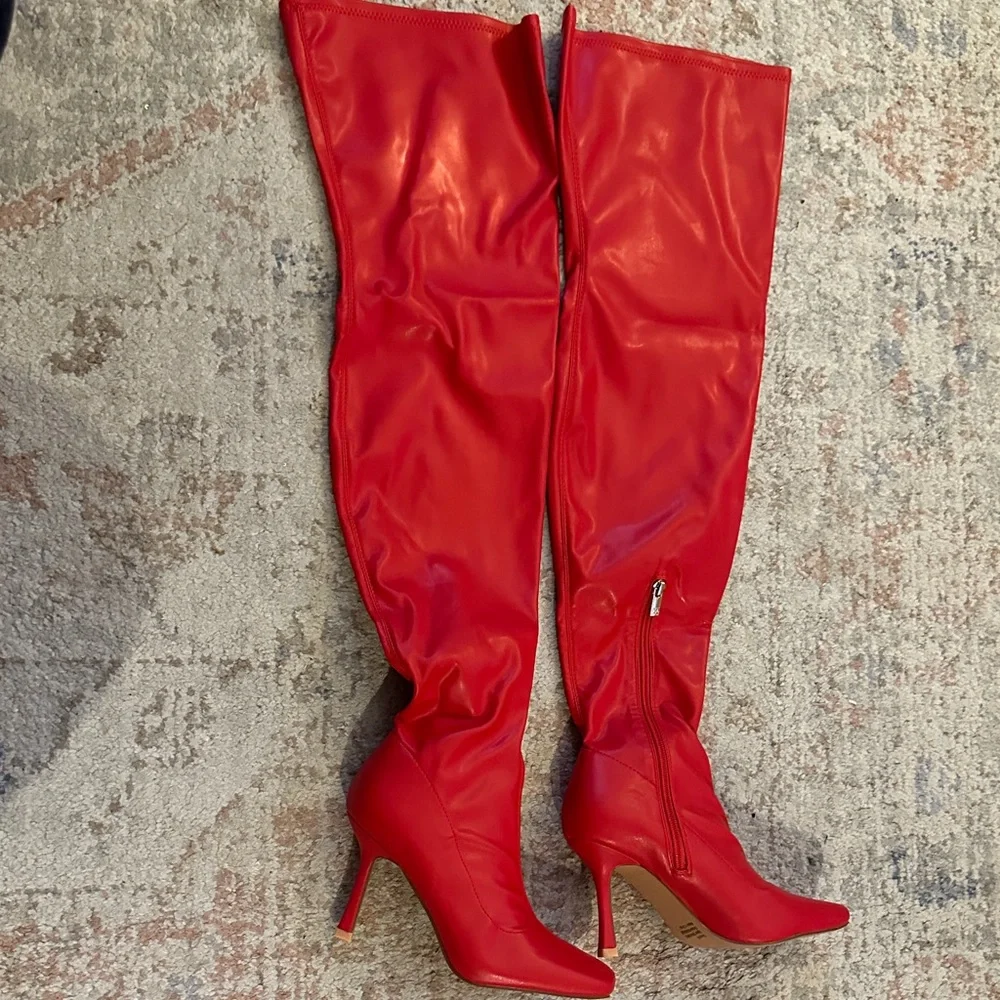 New York & Company Red Over-the-Knee Boots